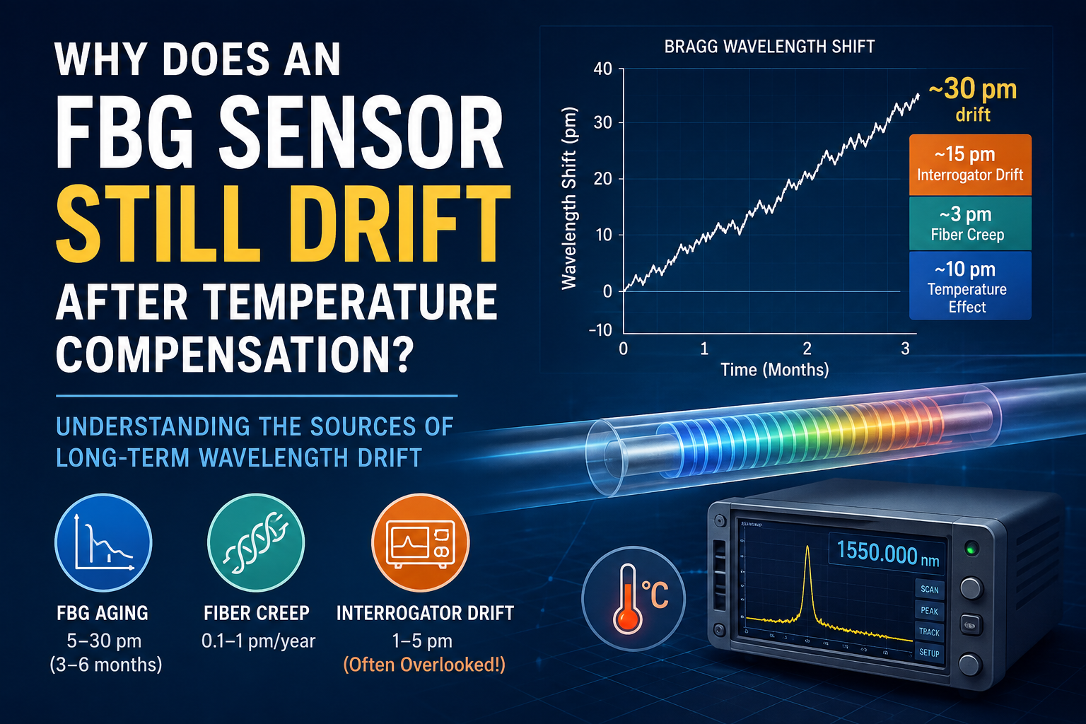 Why Does an FBG Sensor Still Drift After Temperature Compensation?