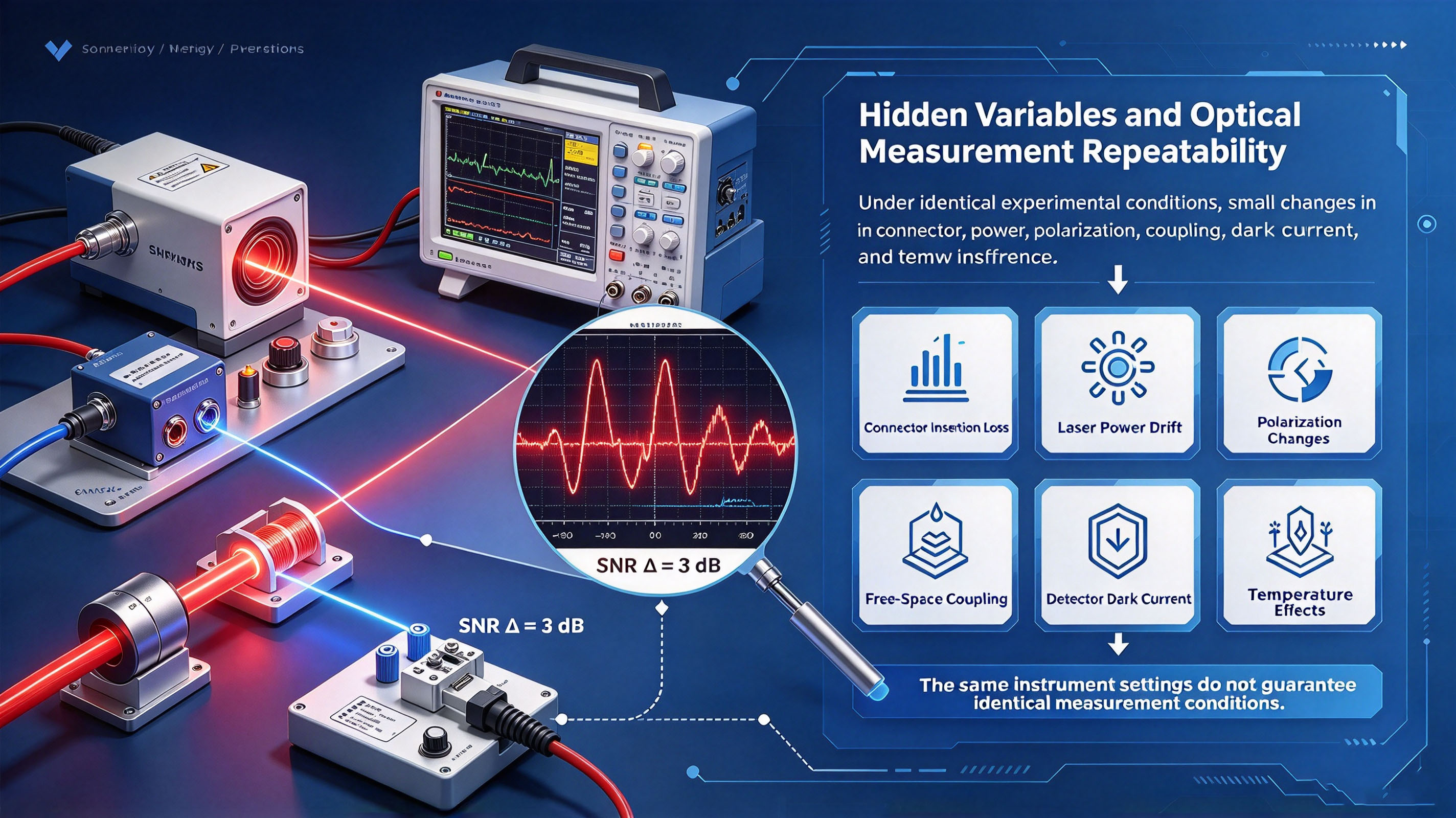 Optical Experiment Repeatability: Why the Same Setup Can Differ by 3 dB in SNR